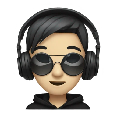 goth with headphones sticker