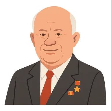 flat toon style portrait of Nikita Khrushchev sticker