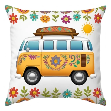 Cozy Eclectic hippie throw pillow sticker