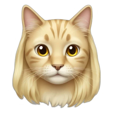 Long Blonde hair cat sticker