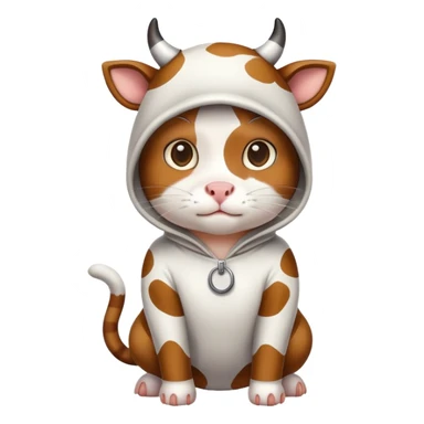 Cow on cat sticker