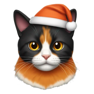 Orange cat and black cat wearing Santa hats sticker