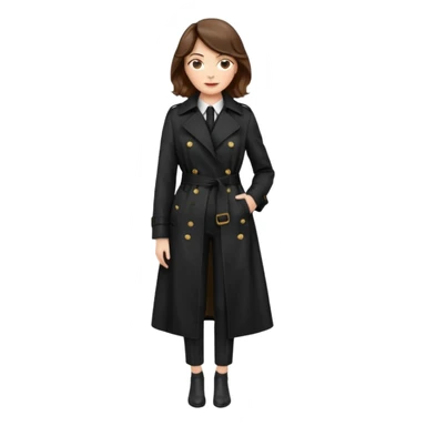 Dalgalı saçlı, hafif perçemli; kehribar gözlü, küçük kalkık burunlu ve dolgun dudaklı. Oval yüzlü, çıkık elmacık kemikli. Omuzları geniş, beli ince, kalçası dolgun. Old money tarzında, siyah trençkot ve kumaş pantolon seven, dikkat çekici bir kadın. sticker