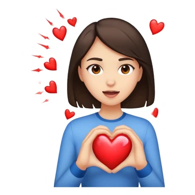Brunette heart exploding with love sticker