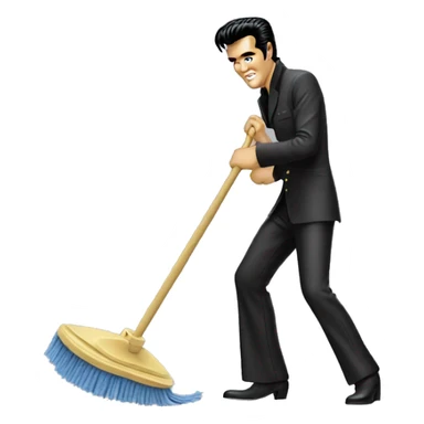 Elvis Presley mopping sticker