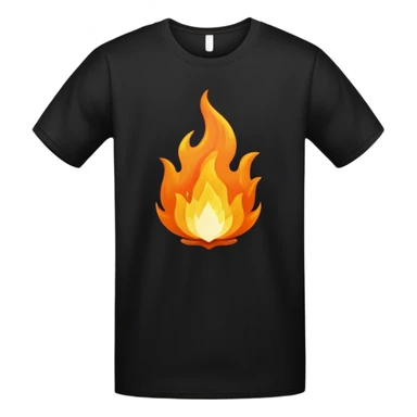 head flame on short sleeve black t shirt sticker