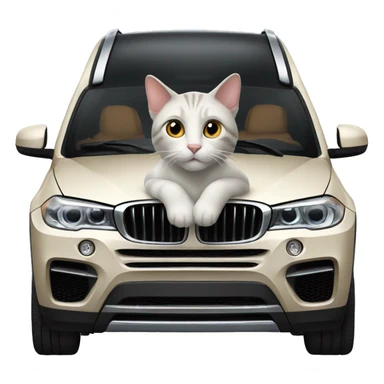 cat in a bmw suv sticker