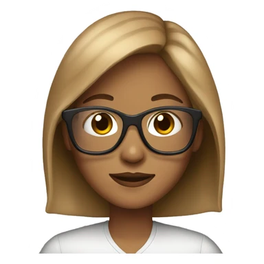 Cute woman, light brown hair, glasses sticker