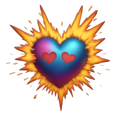 Create a heart-shaped explosion emoji, combining the shape of 💫 with the heart and color of 🩷 sticker