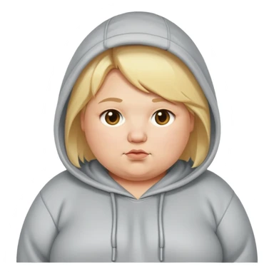 fat blonde in small hoodie sticker