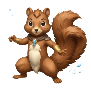 water bending squirrel warrior water in air sticker