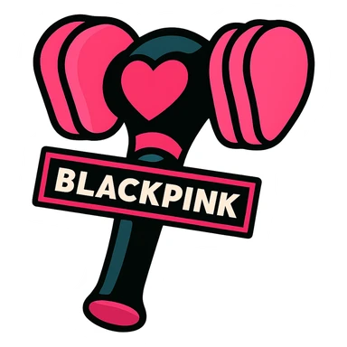 Remove the background, keep the BLACKPINK-inspired decorative item with a transparent background, vibrant toon style. sticker