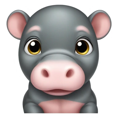 baby Asian hippo  sticker