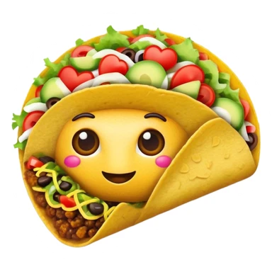 heart eyes emoji with a tacos sticker