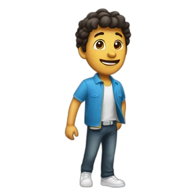 Un chico saludando y dando los buenos dias sticker