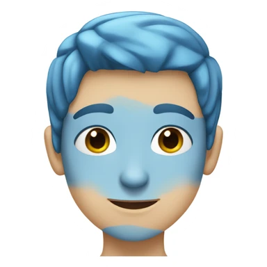 Young Caucasian boy with blue eyes and blue hair sticker