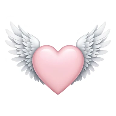 Light pink heart with wings sticker