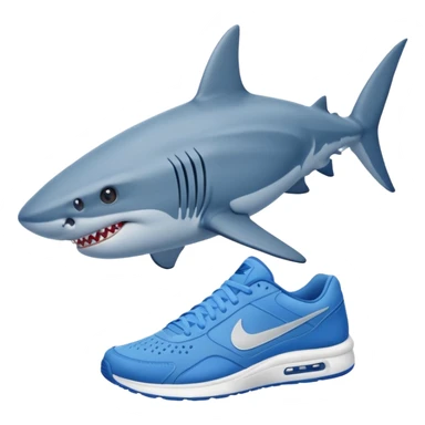 Shark with blue nikes  sticker