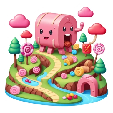kawaii style SPAM MEAT candy land landscape  sticker