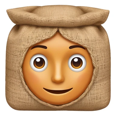 face with burlap sack texture sticker