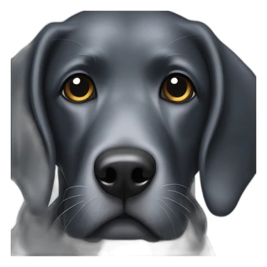 a black labrador portrait with a old and grey muzzle sticker