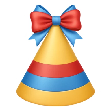 birthday hat with a bow, classic party colors sticker