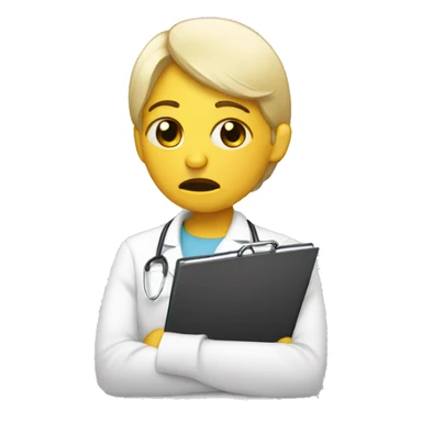 Therapist with clipboard crying  sticker