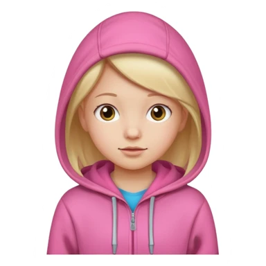 girl kid in pink hoodie sticker