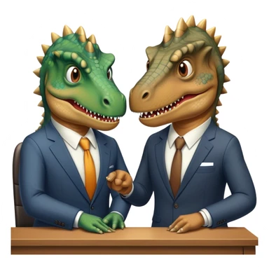 old dinosaurs working in an office sticker
