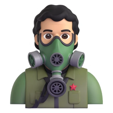 pablo escobar wearing a gas mask sticker
