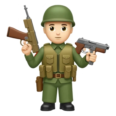 toy soldier with 2 guns and bulletproof vest  sticker