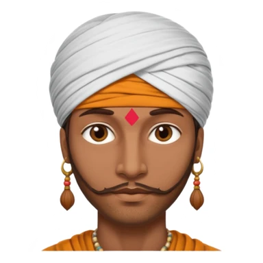 Indian guy with long face and brown hair sticker