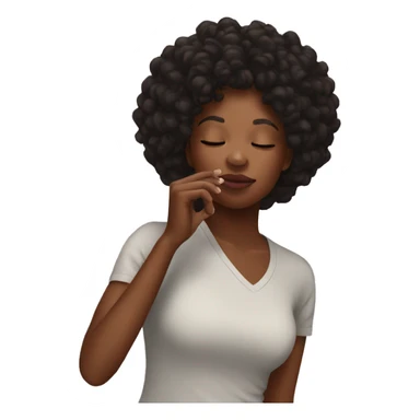 Black woman kissing her own hand sticker