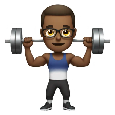 Bold man with spec weight lifting sticker