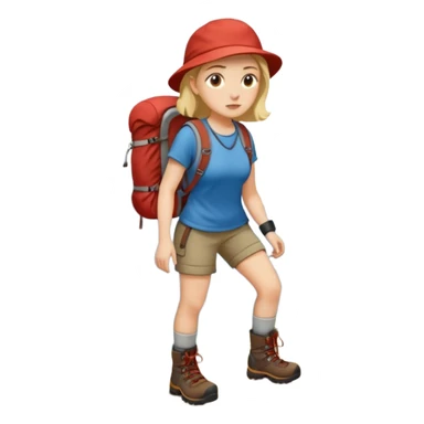 a woman hiking  sticker