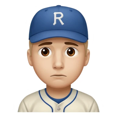 Una carita triste con una gorra de base pro show i q se llame rober sticker