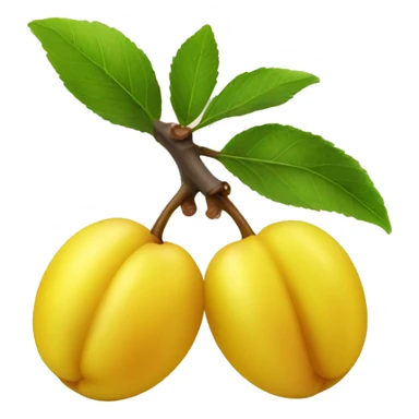 yellow plum isolated sticker