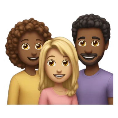 Three friends hanging out sticker