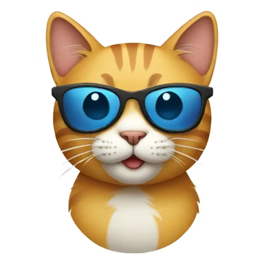 cat with sunglasses smiling sticker