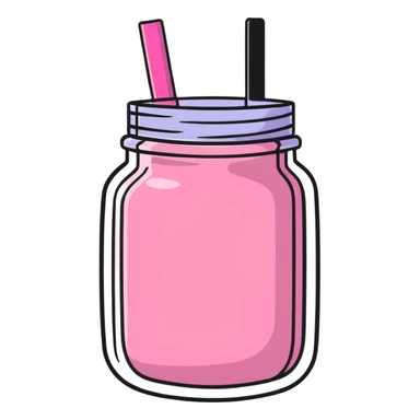 pink smoothie in a jar sticker