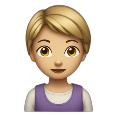 A girl with short hair standing crossed hand sticker
