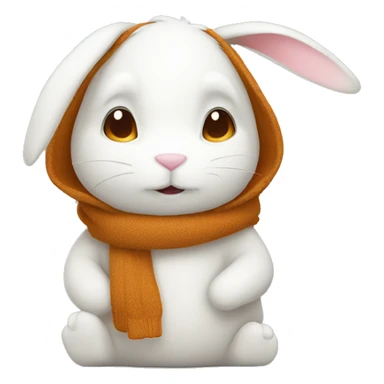 autumn cozy white rabbit sticker