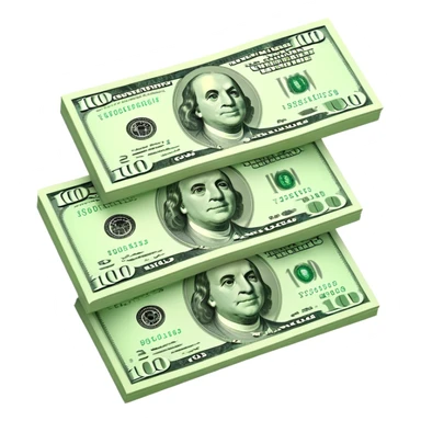 three 100 dollar bills sticker