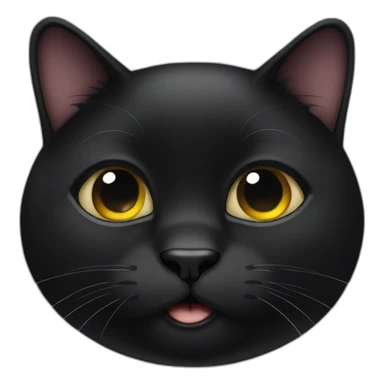 chubby black cat sticker
