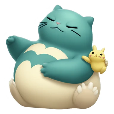 Snorlax hugging a peep bunny sticker