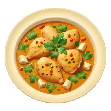 full chicken breast piece made into curry sticker