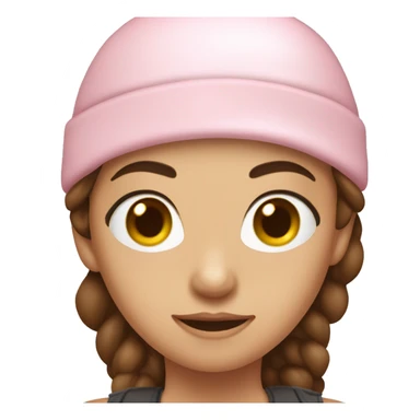 Light pink girl robber brown hair, bow on head sticker