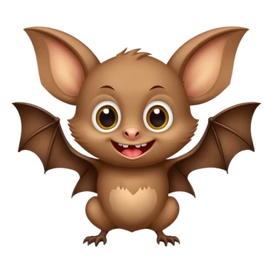 Cheeky little bat mascot for FC Rostov football club, mischievous expression, cute, playful, small bat with big smile sticker