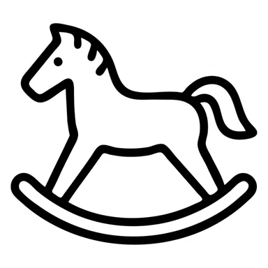 rocking horse outlined icon sticker