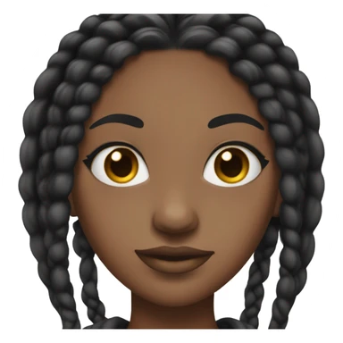 black woman with black braids and lashes sticker